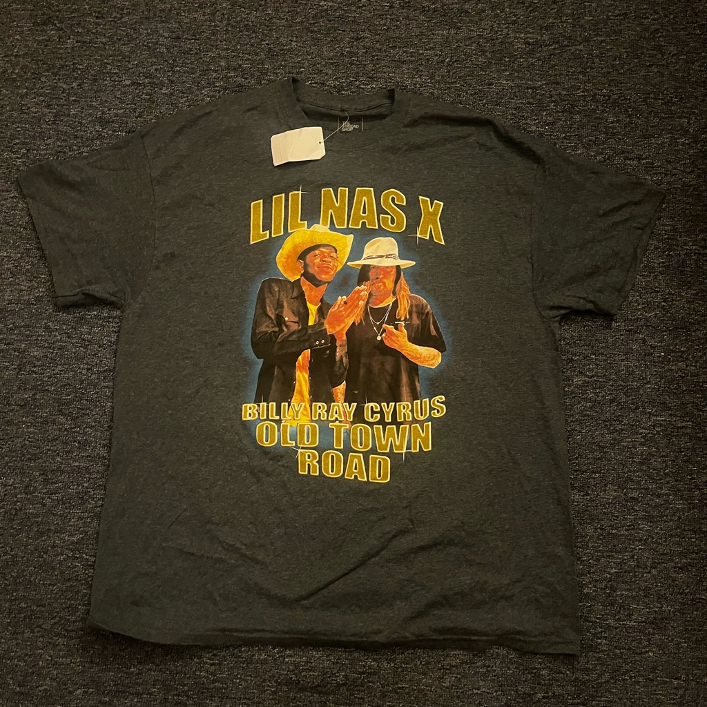 Lil Nas XBilly Ray Cyrus Old Town RoadMens TShirt Xl Grey